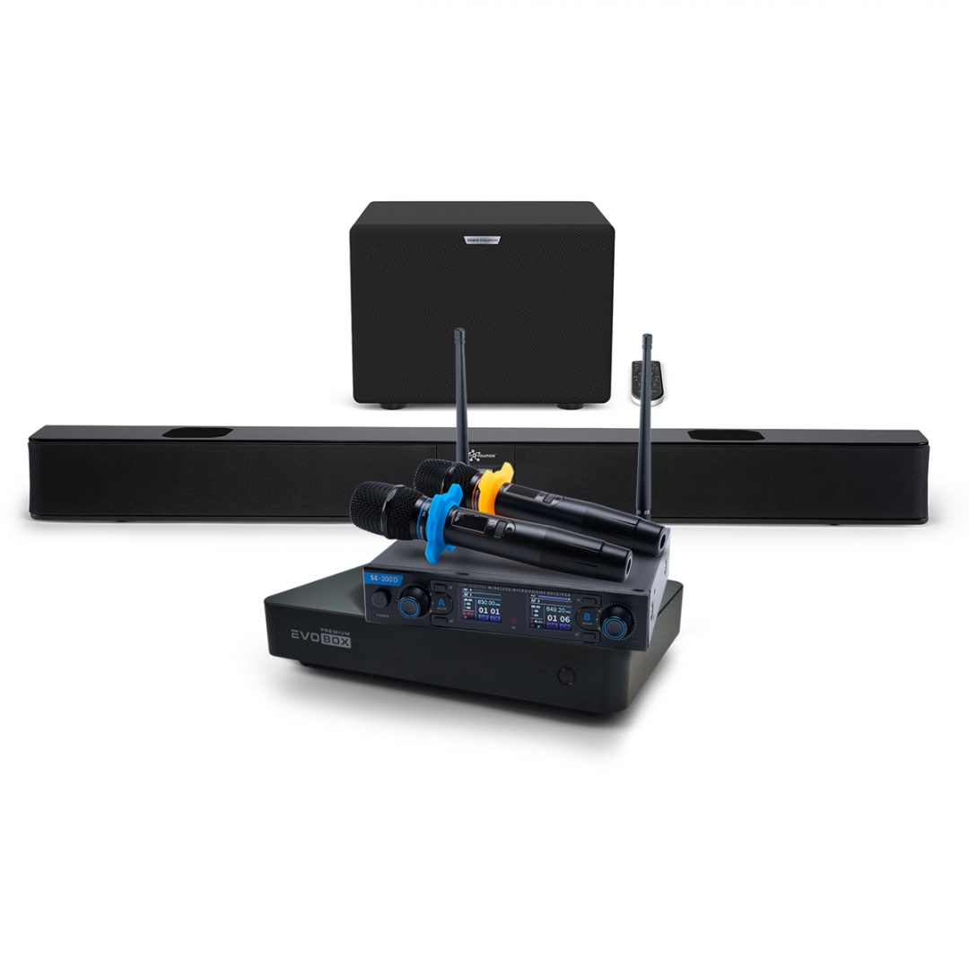 Hi-End караоке-система EVOBOX Premium + EvoSoundBar (саундбар с караоке) в Магасе